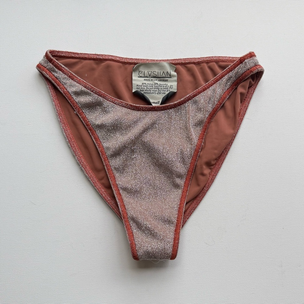 Elysian Women's Shimmer Bikini Bottom - Rose Gold